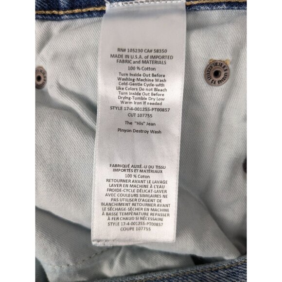 Current/Elliott Jeans Womens 23 The His Jean Light Wash Distressed Straight Leg - Picture 2 of 9